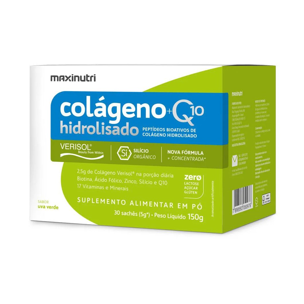 Colágeno Verisol Sachês Uva Verde com Coenzima Q10 Maxinutri