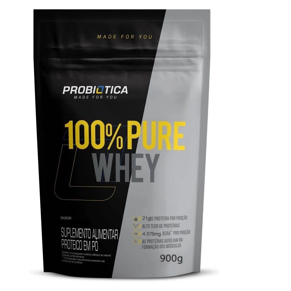 Whey 100% Pure Probiotica Whey 900g Refil – Probiotica Baunilha