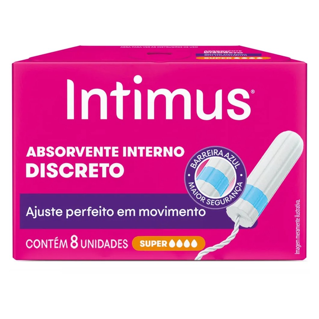 Absorvente Interno Intimus Discreto Super 8 Unidades