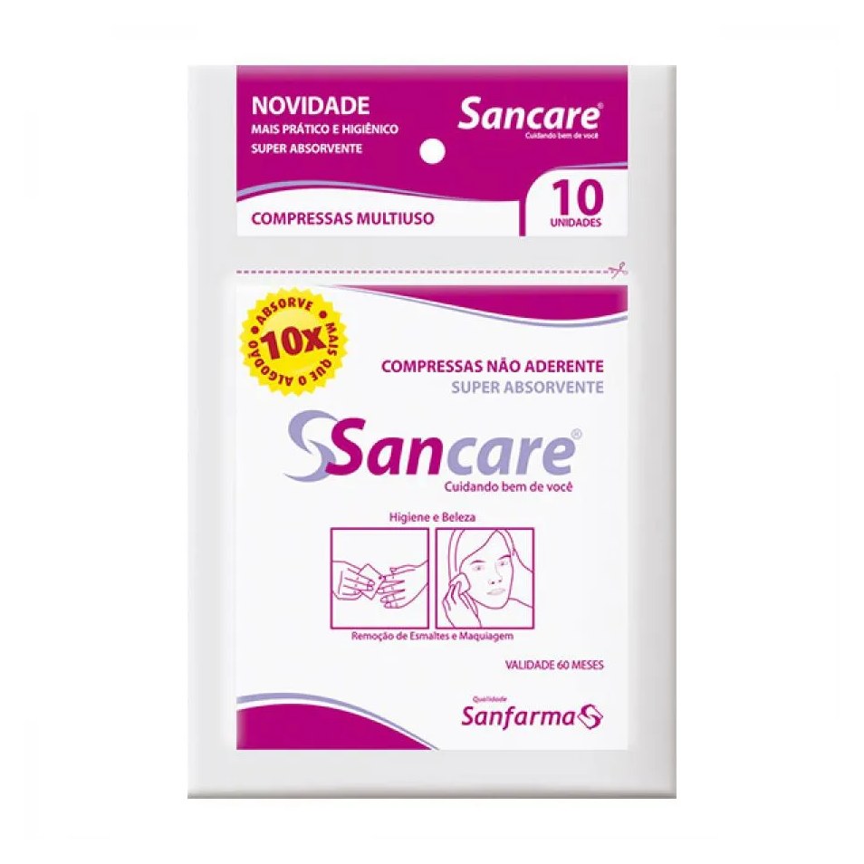 Compressa Gaze Sancare Nao Aderente Com 10 Unidades