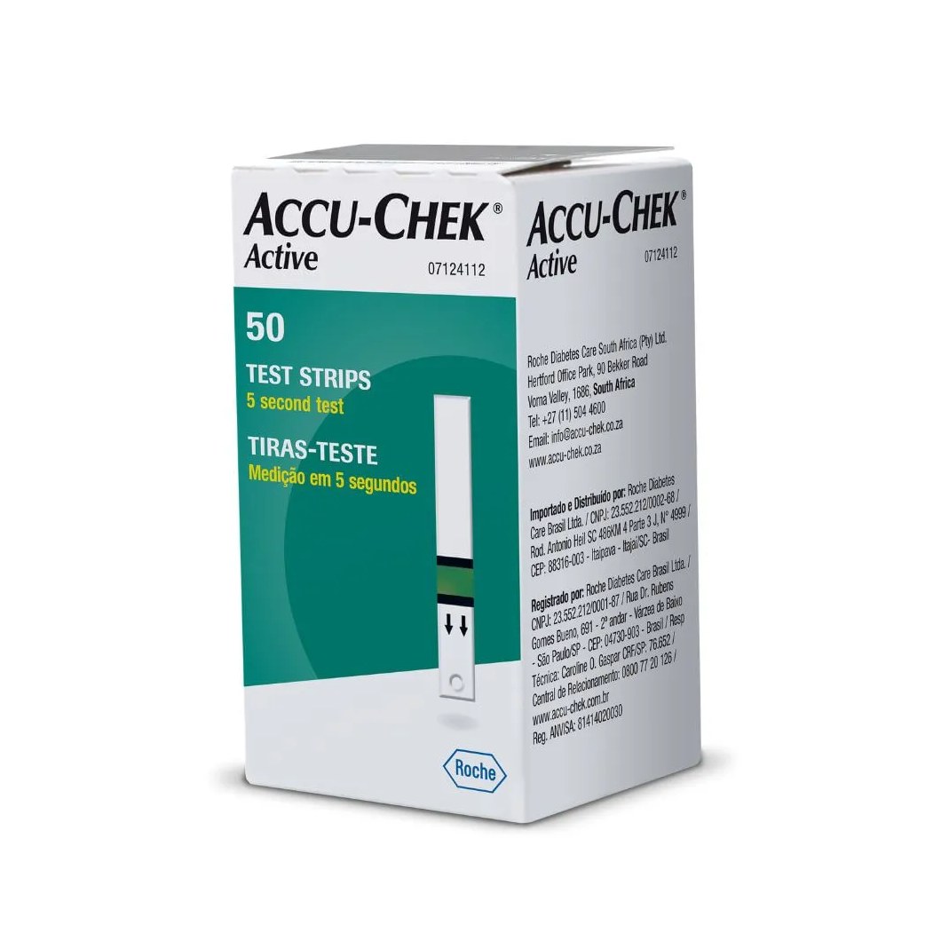 Tira De Teste De Glicose Accu-chek Active 50 Unidades