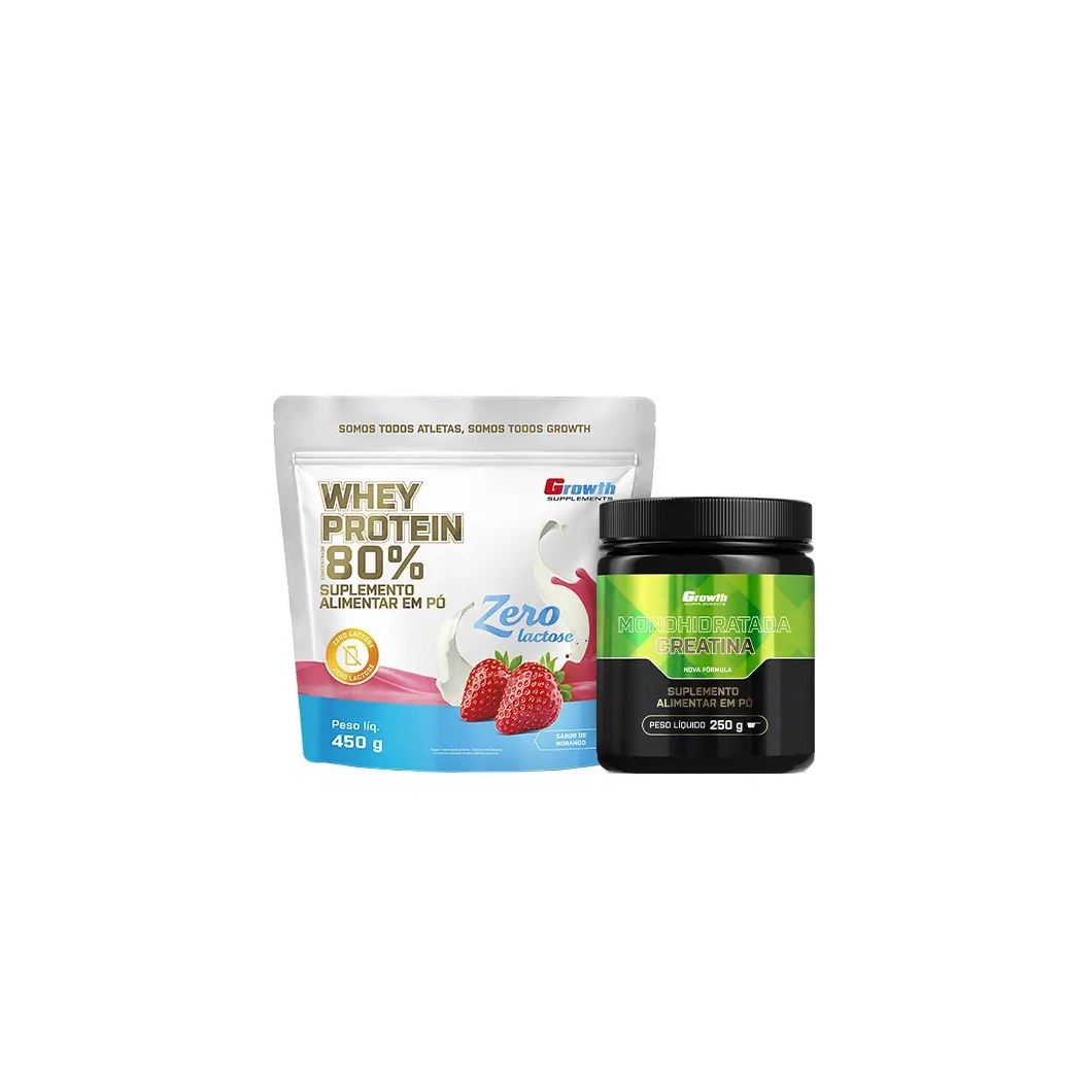 Kit Whey Protein Concentrado Zero 450g + Creatina Monohidratada 250g