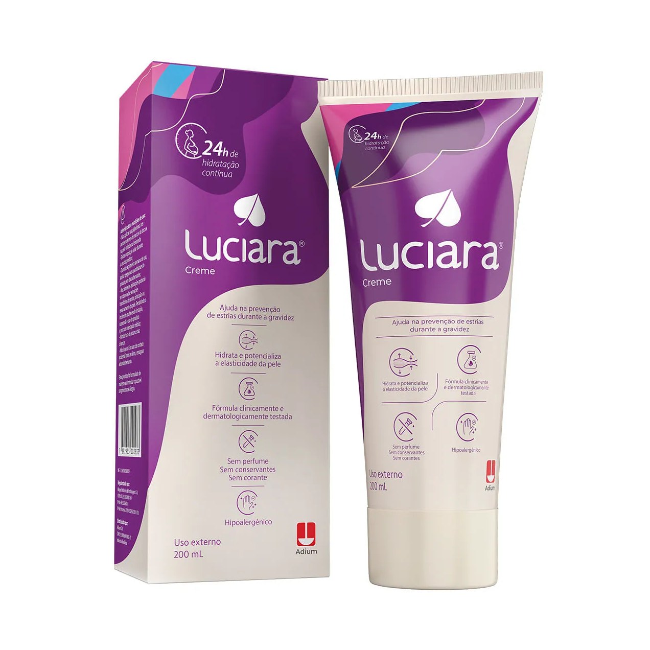 Creme Hidratante Luciara Prevenção De Estrias Na Gravidez 200ml