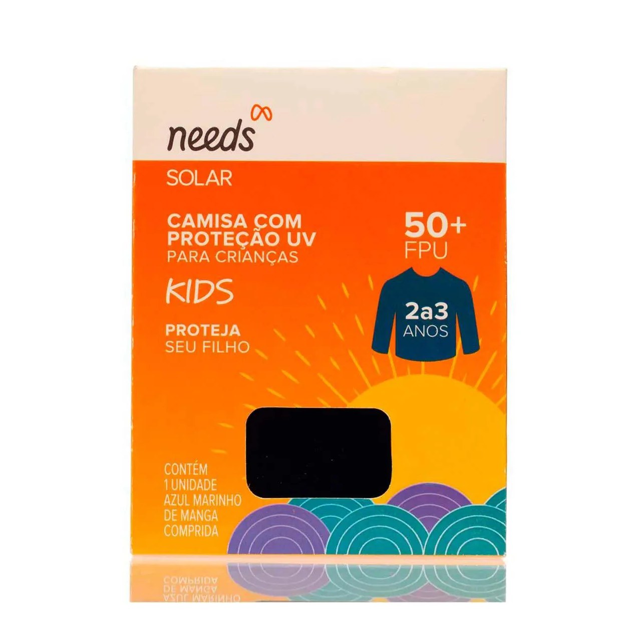 Camisa Infantil Proteção UV FPU 50+ Needs Solar 2 a 3 Anos Azul