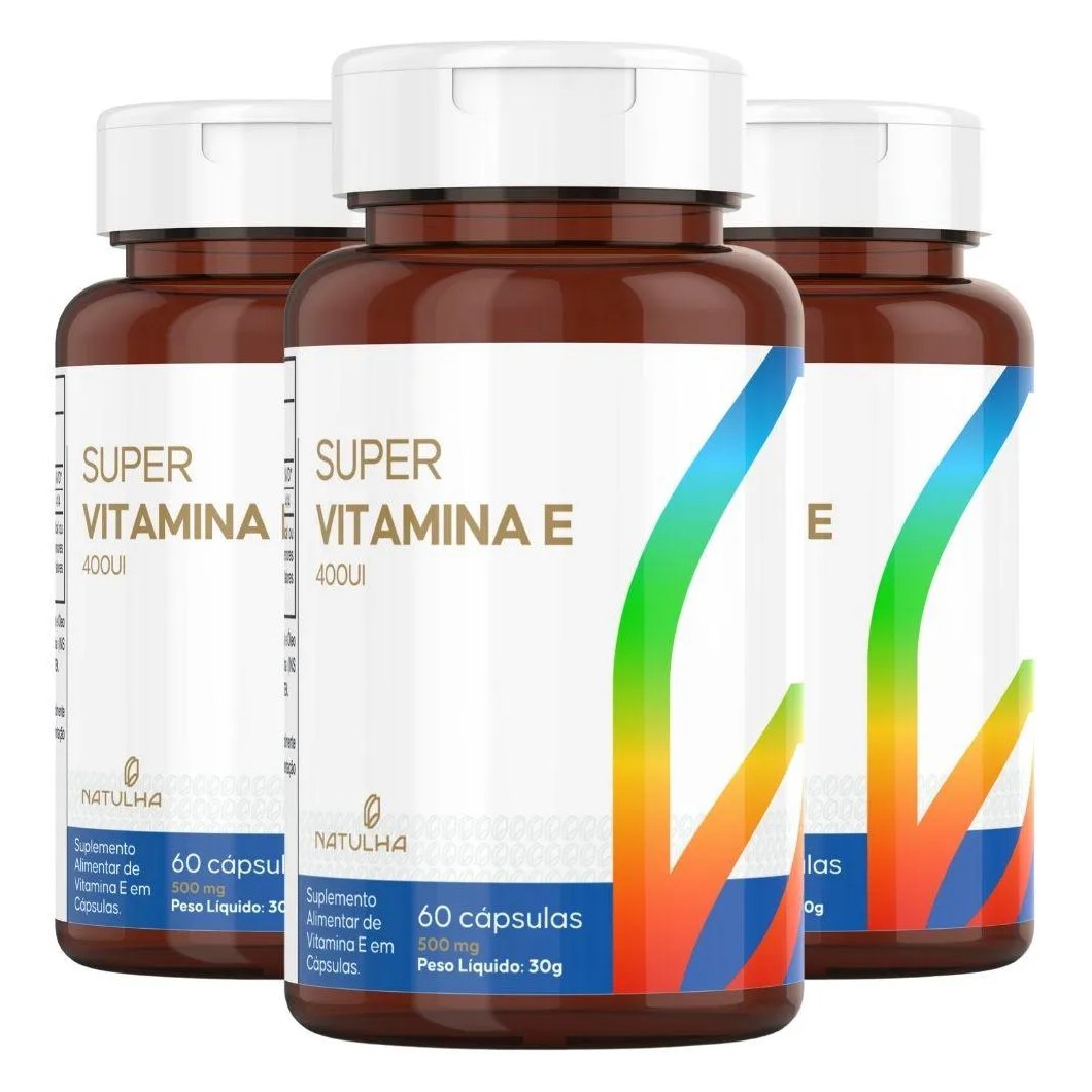 Kit 3x Super Vitamina e 400 Ui 60 cápsulas – Natulha