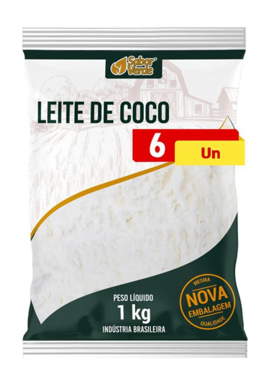 Kit 6 Leite de Coco em Po 1Kg – Sabor Verde