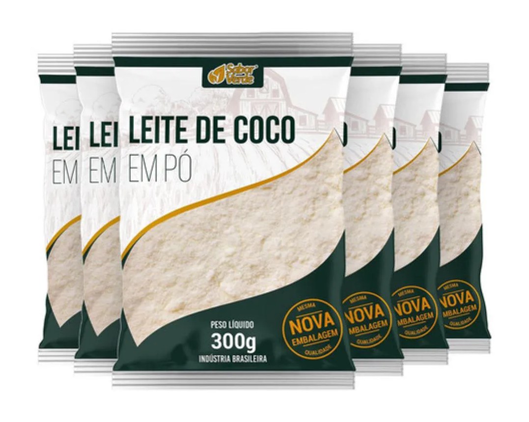 Kit 6 Leite De Coco Em Po 300G – Sabor Verde