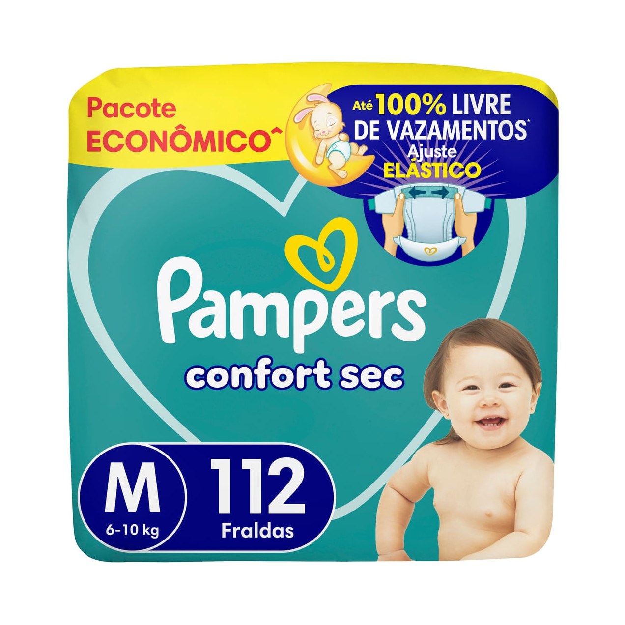 Fralda Pampers Confort Sec M 112 Unidades