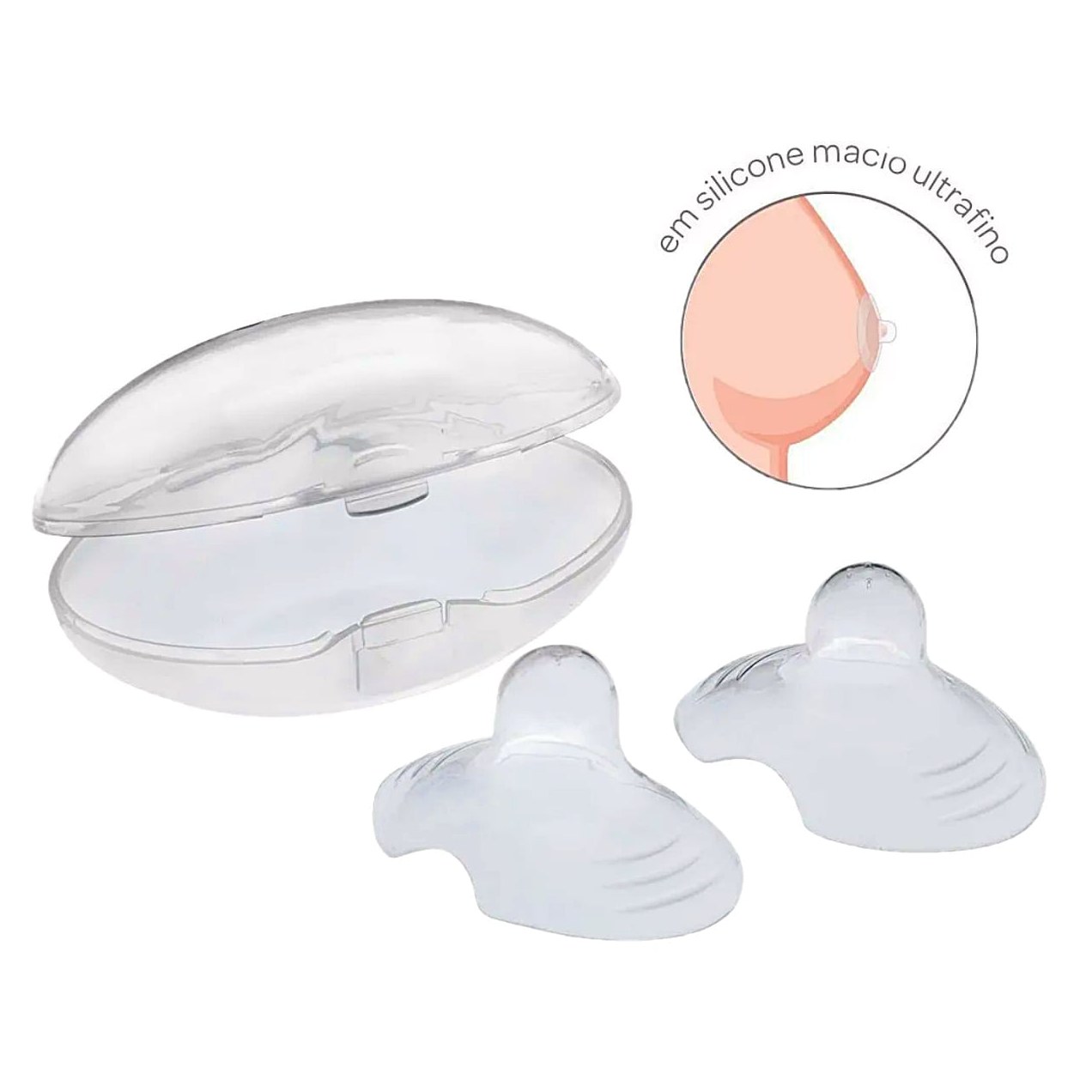 Protetor para Seios Buba em Silicone com Case - 2 Unidades