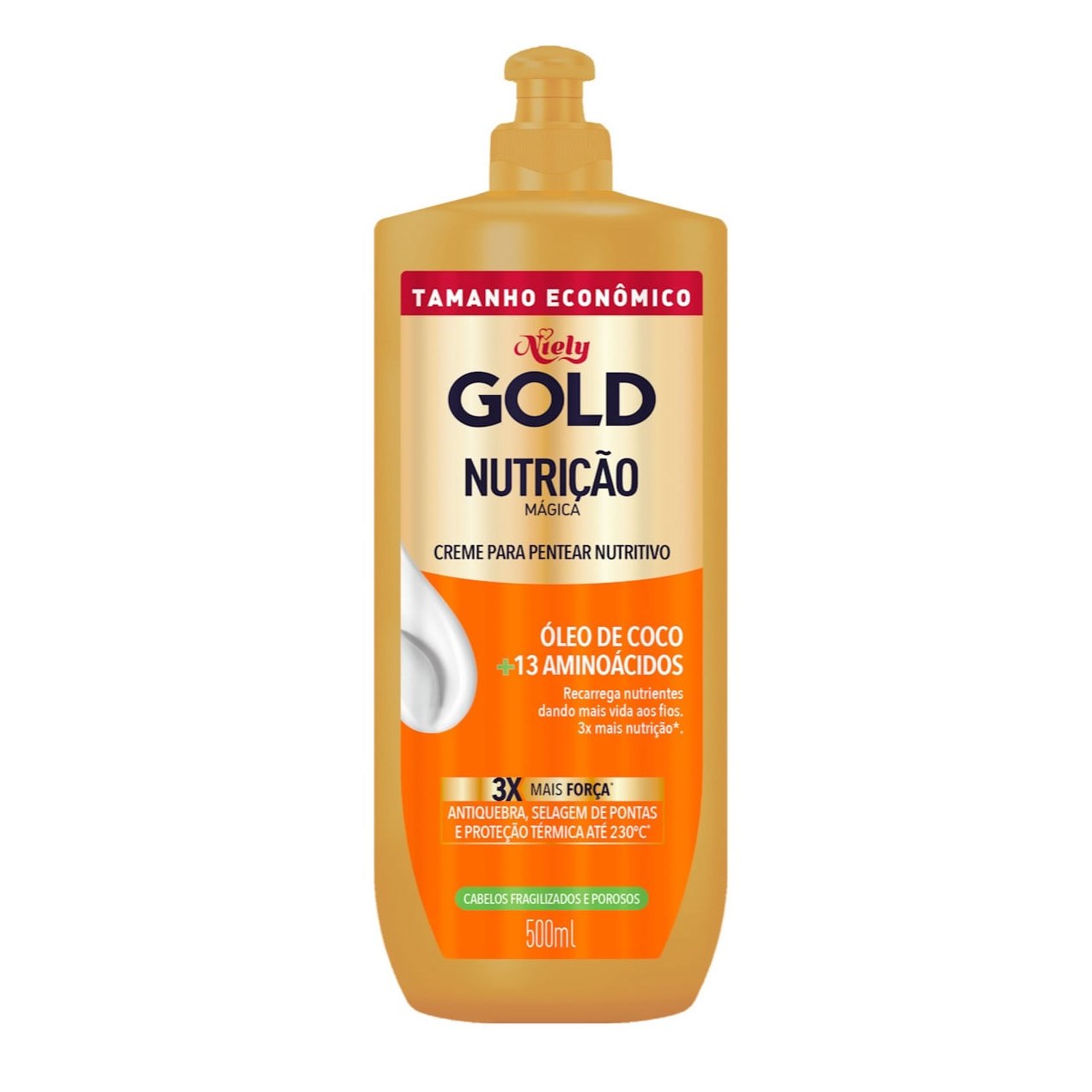 Creme de Pentear Niely Gold Nutrição Mágica Óleo de Coco + 13 Aminoácidos 500ml