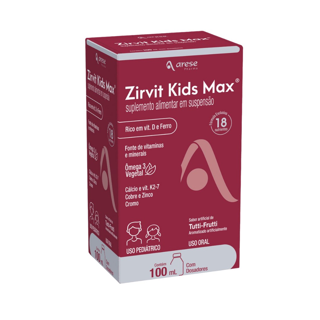 Zirvit Kids Max Sabor Tutti-Frutti Suspensão Oral 100ml + Dosadores