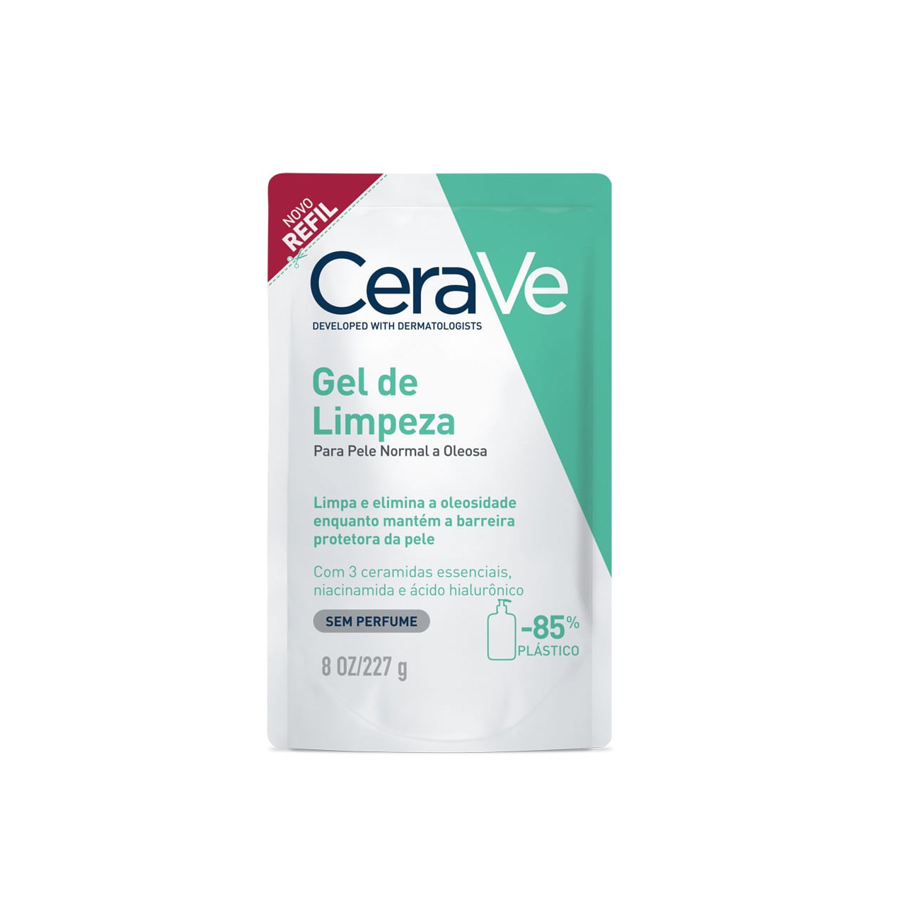 Gel de Limpeza Facial CeraVe Peles Normais a Oleosas Refil 227g