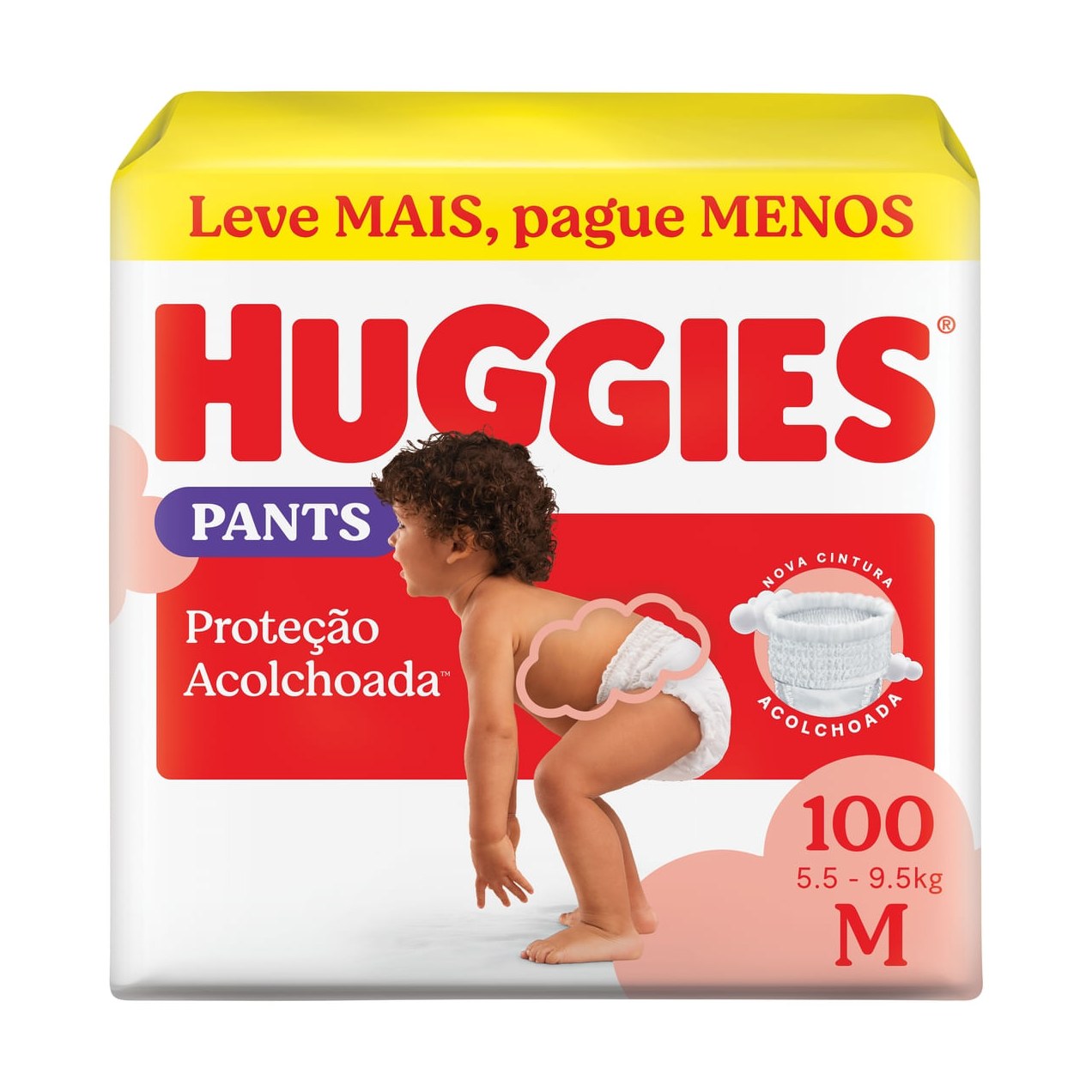 Fralda Pants Huggies Proteção Acolchoada M 100 Unidades