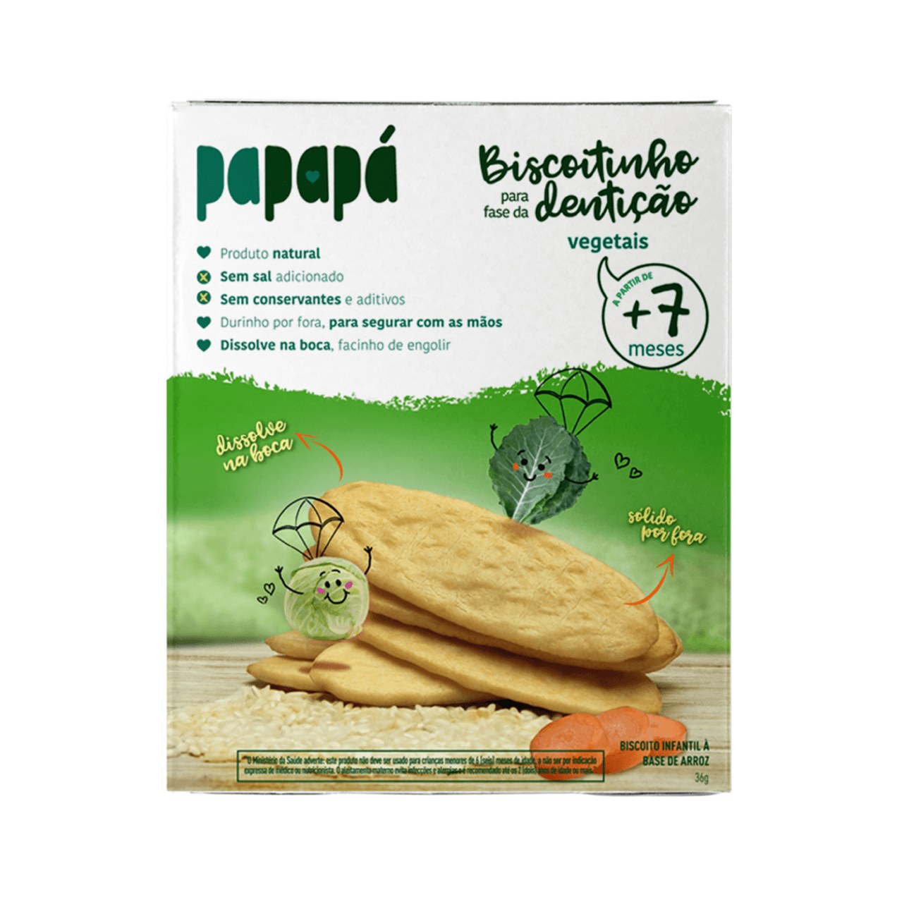 Biscoito Infantil Papapá Orgânica Sabor Vegetais para Dentição +6 meses 36g