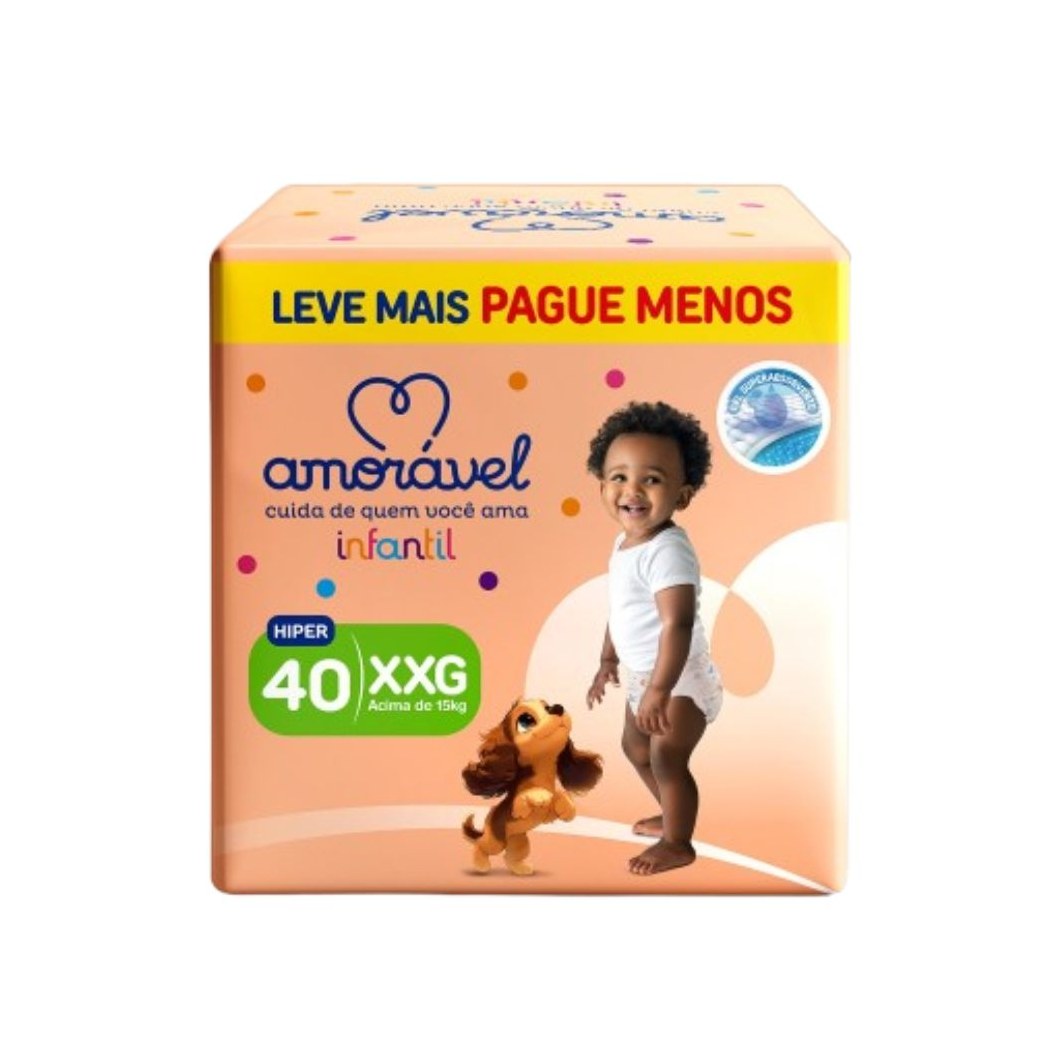 Fralda Amorável Basic Hiper Xxg 40 Unidades