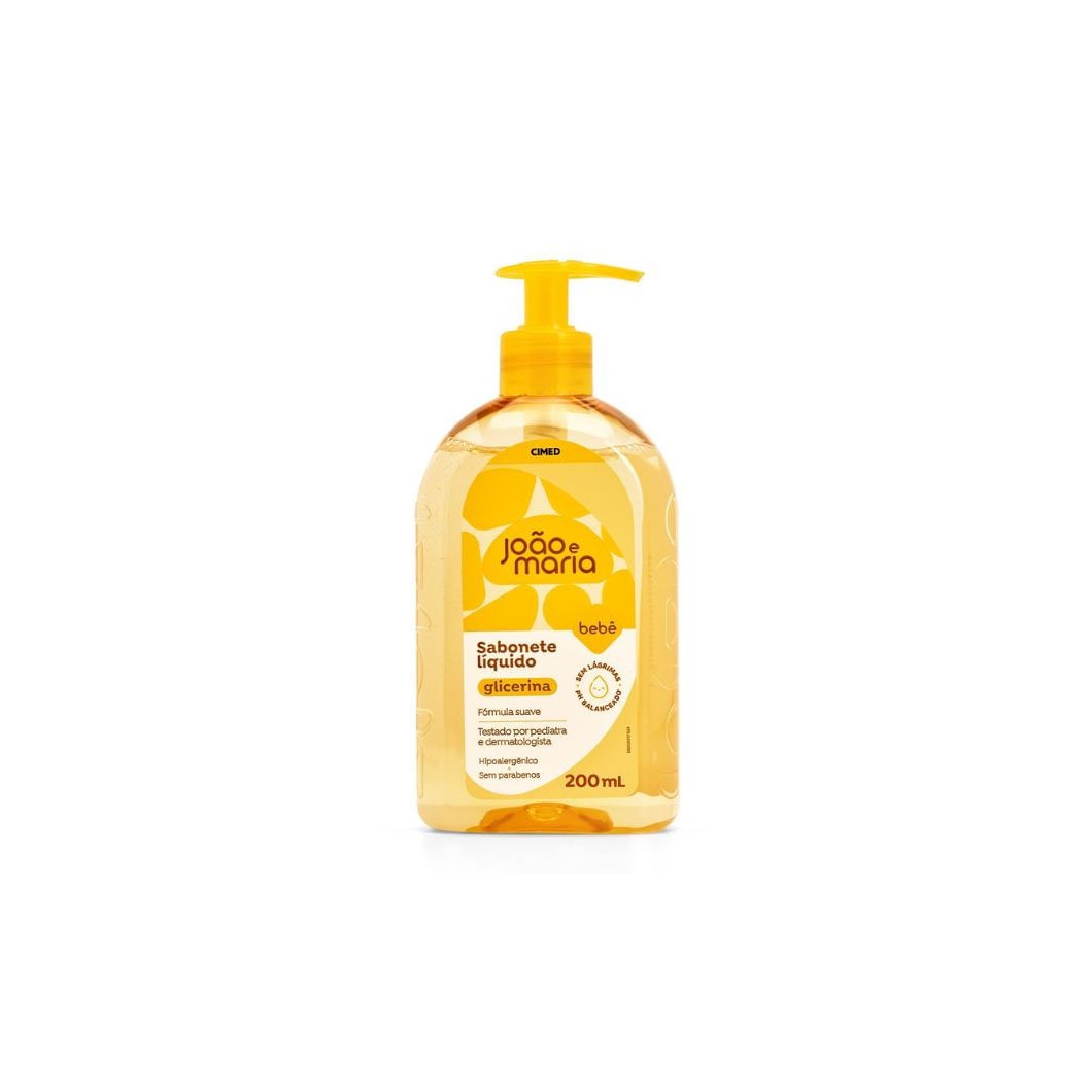 Sabonete Líquido Infantil João e Maria Bebê Glicerina 200ml