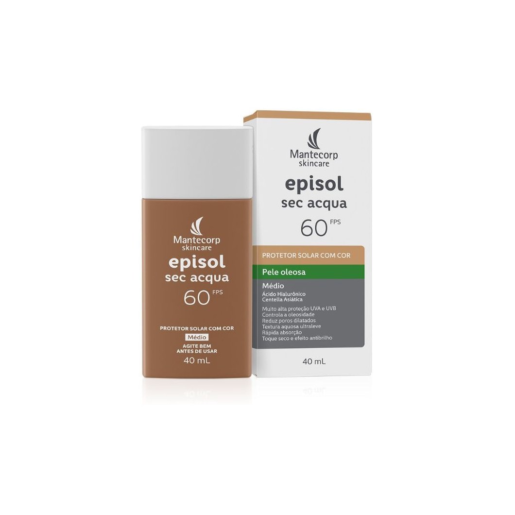 Protetor Solar Facial Episol Sec Acqua FPS60 Médio 40ml