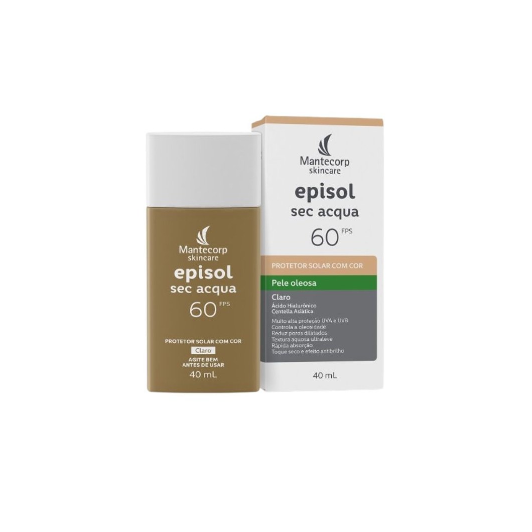 Protetor Solar Facial Episol Sec Acqua FPS60 Claro 40ml