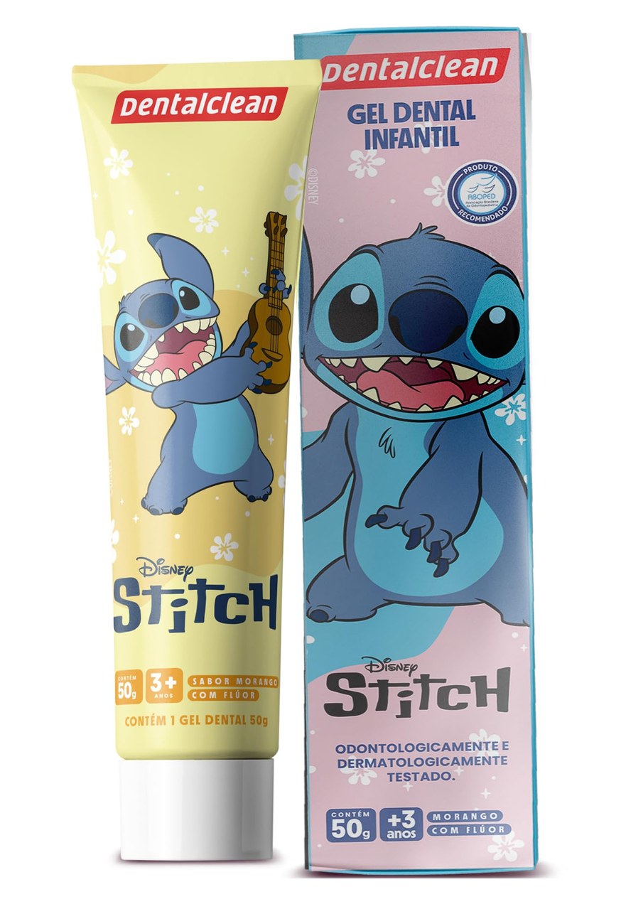 Gel Dental Dental Clean Stitch Com Flúor Morango 50g