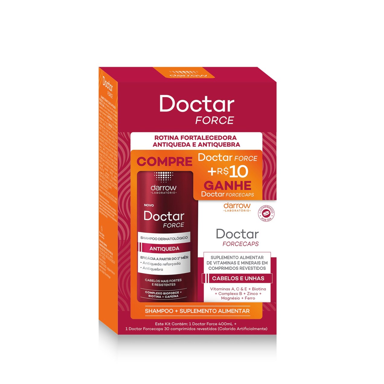 Kit Doctar Force 400ml + R$10 Ganhe Dw Doctar Forcecaps 30 Comprimidos