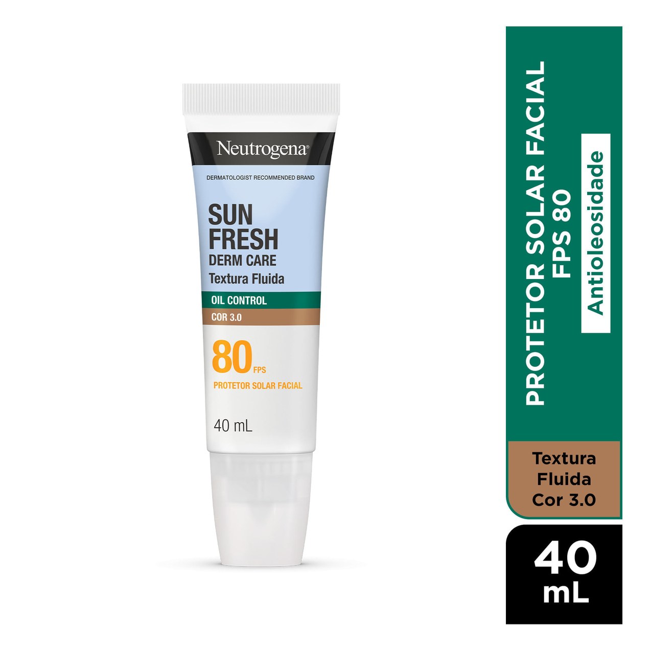 Protetor Solar Neutrogena Facial Toque Seco Com Cor 3.0 Fps80 Sun Fresh 40ml