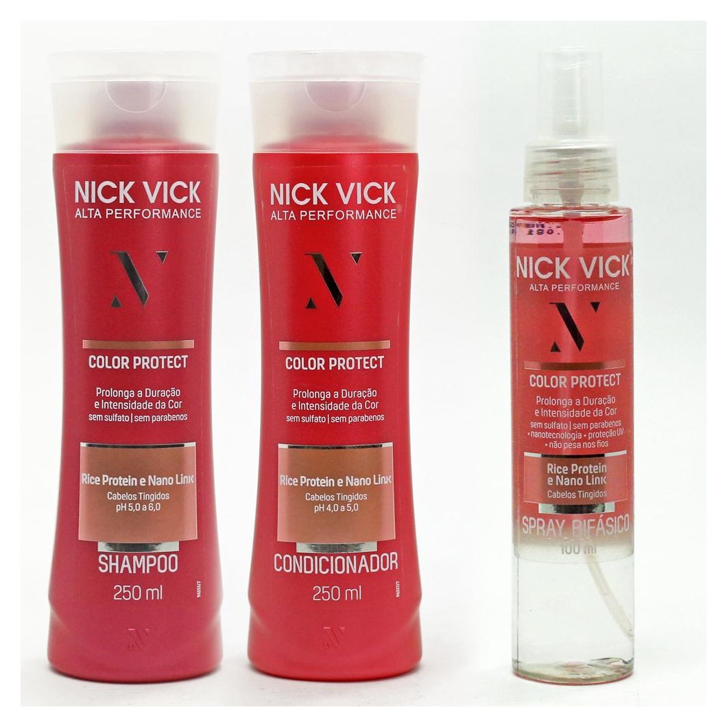 Kit NICK VICK Color Protect - Shampoo, Condicionador e Spray Bifásico