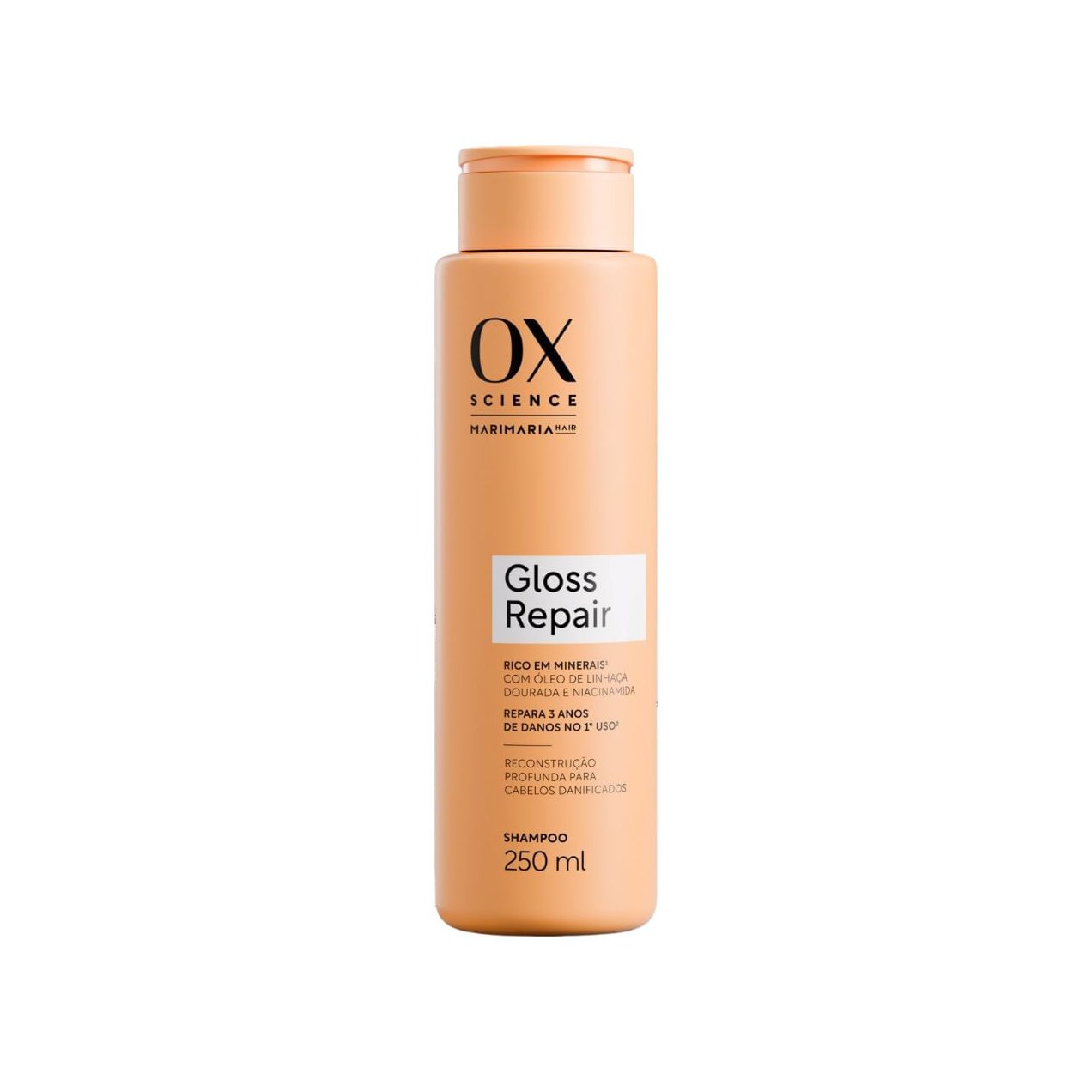Shampoo Mari Maria Hair Ox Com Óleo De Linhaça Dourada E Niacinamida Science Gloss Repair 250ml