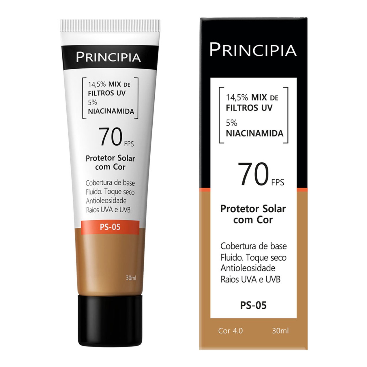 Protetor Solar Facial Principia Ps-05 Cor 4.0 Fps70 30ml