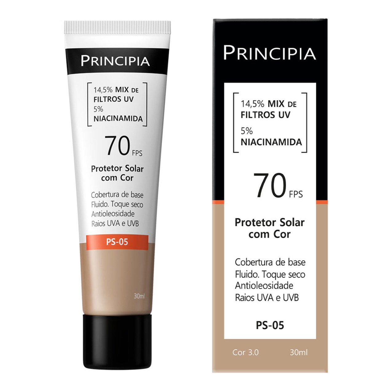 Protetor Solar Facial Principia Ps-05 Cor 3.0 Fps70 30ml