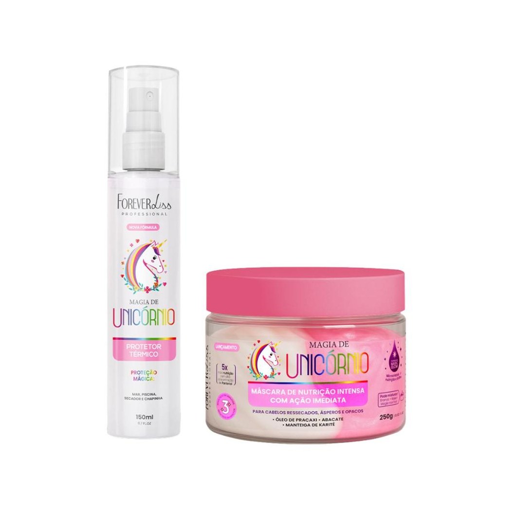 Forever Liss - Kit Magia de Unicórnio Protetor 150g + Máscara 250g