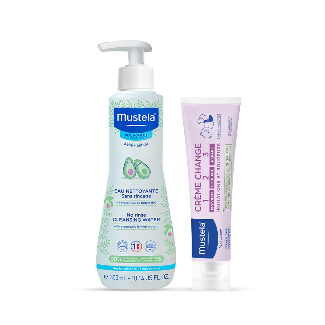 Kit Mustela Gel Lavante Bebê Suave com Abacate Orgânico 500ml + Creme para Assaduras Bebê Vitaminado 108g