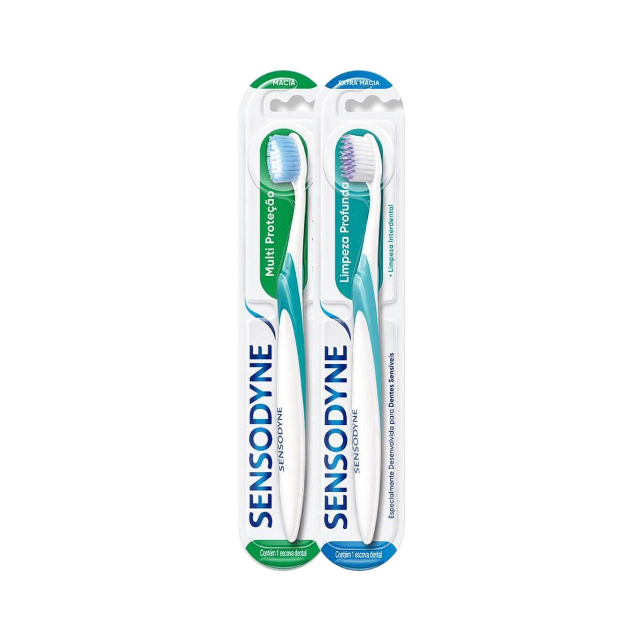 Kit Sensodyne Escova Dental Multi Proteção Cerdas Macia para Dentes Sensíveis 1 Unidade + Escova Dental Limpeza Profunda Cerdas Extra Macias 1 Unidade