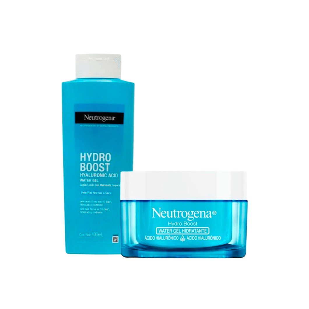 Kit Neutrogena Boost Water Hidratante Corporal Water Gel com Ácido Hialurônico 400ml + Hidratante Facial Neutrogena Water Gel 50g