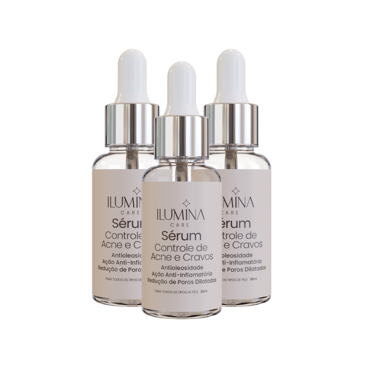 Kit 3 Sérum Antiacne Pele Oleosa