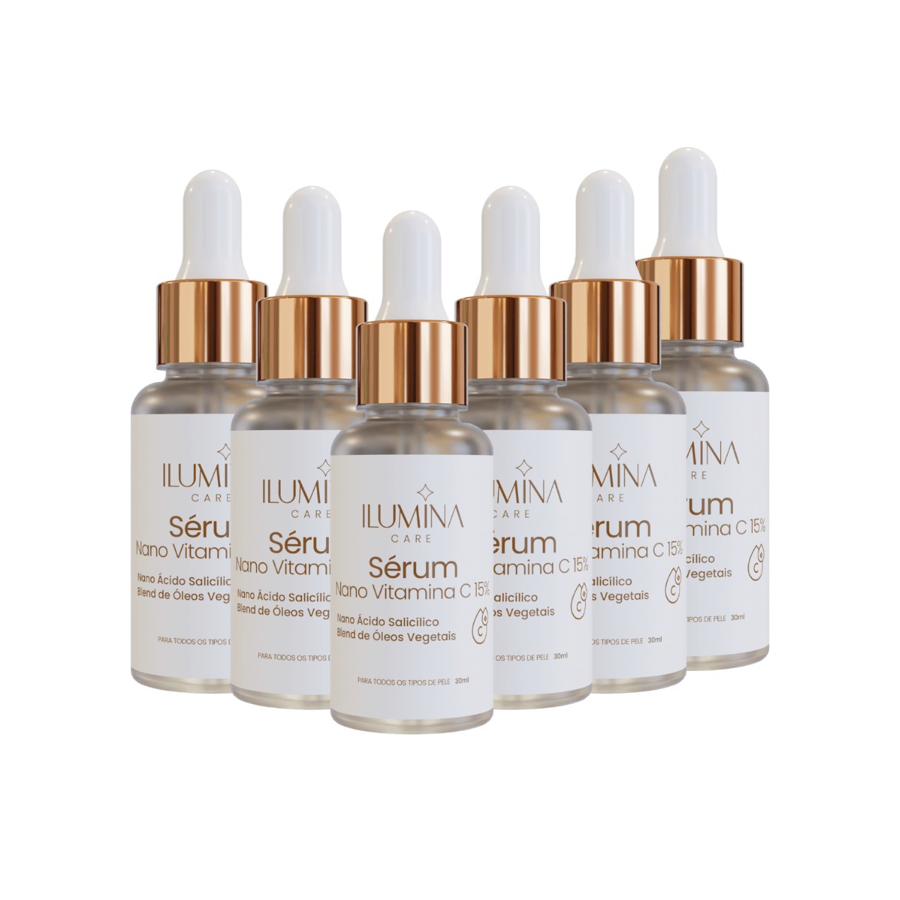 Kit 6 Sérum Vitamina C 15% Clareador Manchas