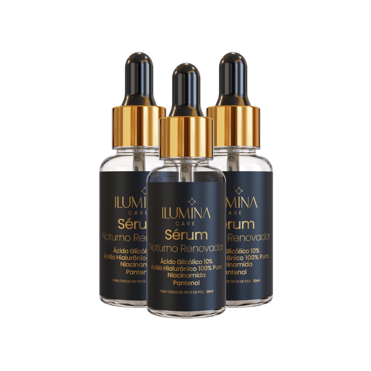 Kit 3 Sérum Noturno Ácido Glicólico