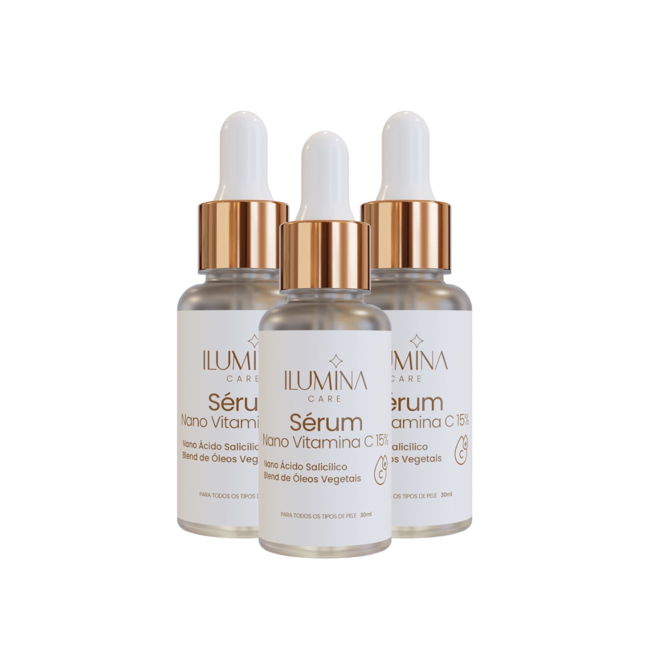 Kit 3 Sérum Vitamina C 15% Clareador Manchas