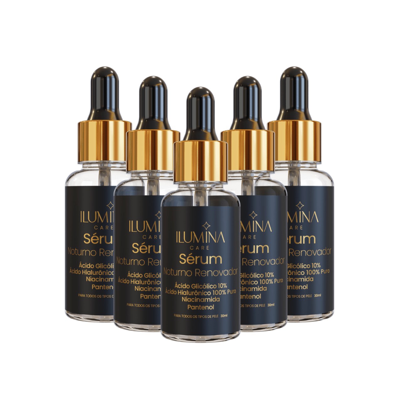 Kit 5 Sérum Noturno Ácido Glicólico