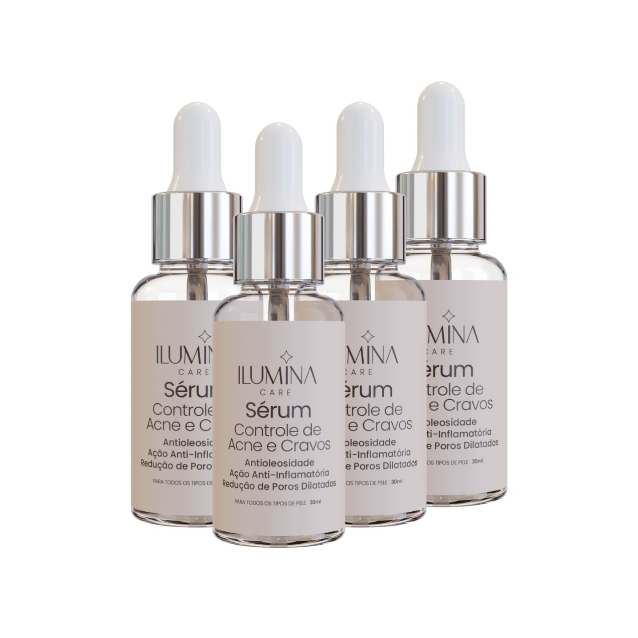 Kit 4 Sérum Antiacne Pele Oleosa