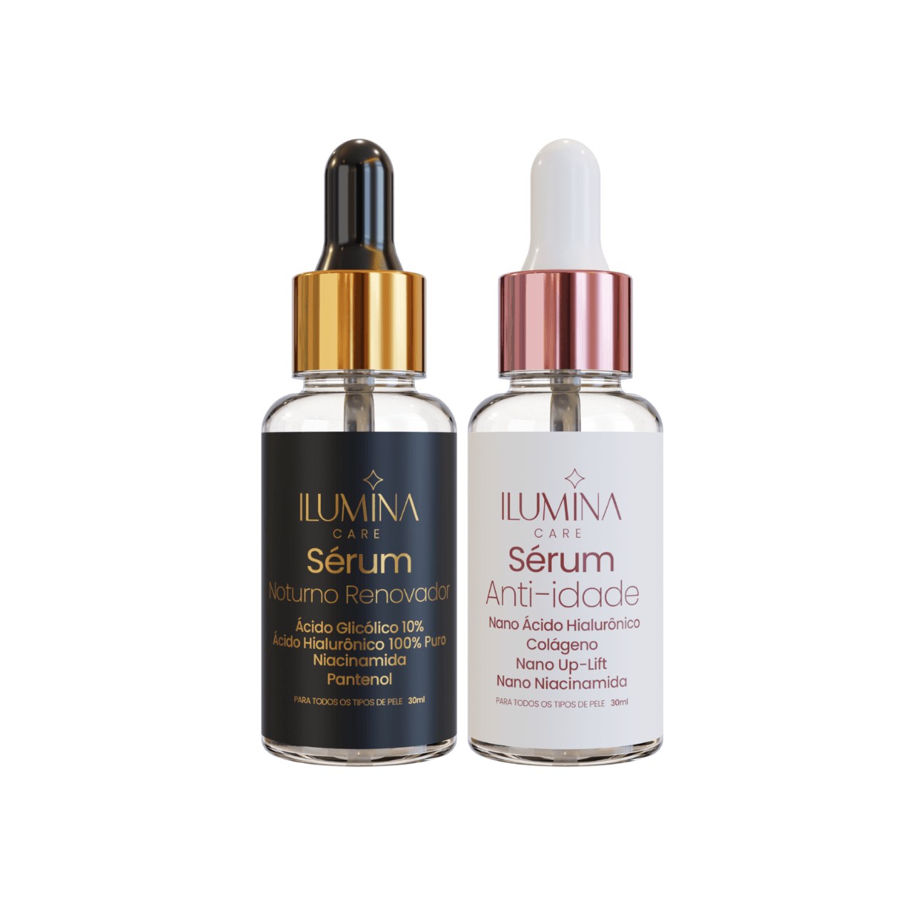 Kit Sérum Anti-idade + Sérum Noturno Renovador