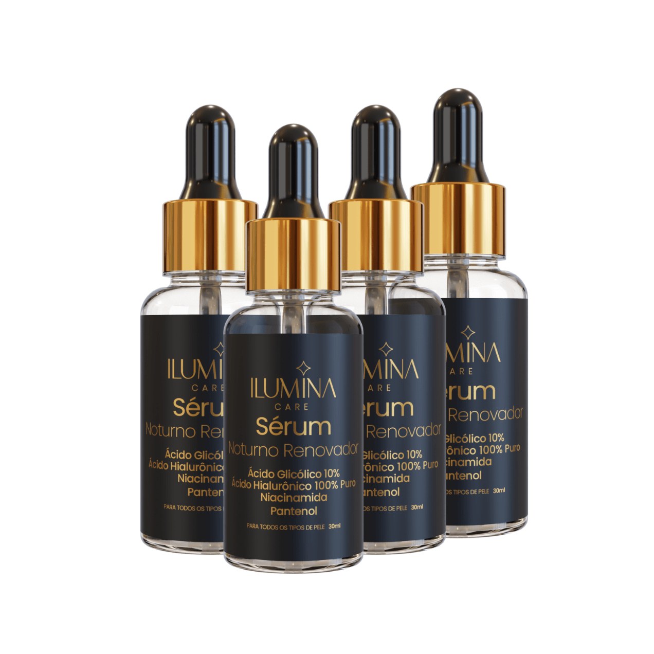 Kit 4 Sérum Noturno Ácido Glicólico