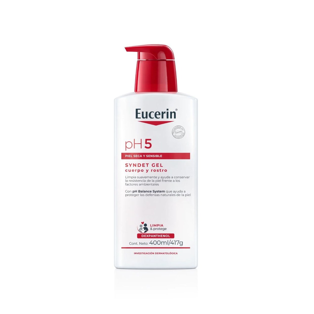 Gel De Limpeza Eucerin Syndet Gel Corpo E Rosto Ph5 400ml