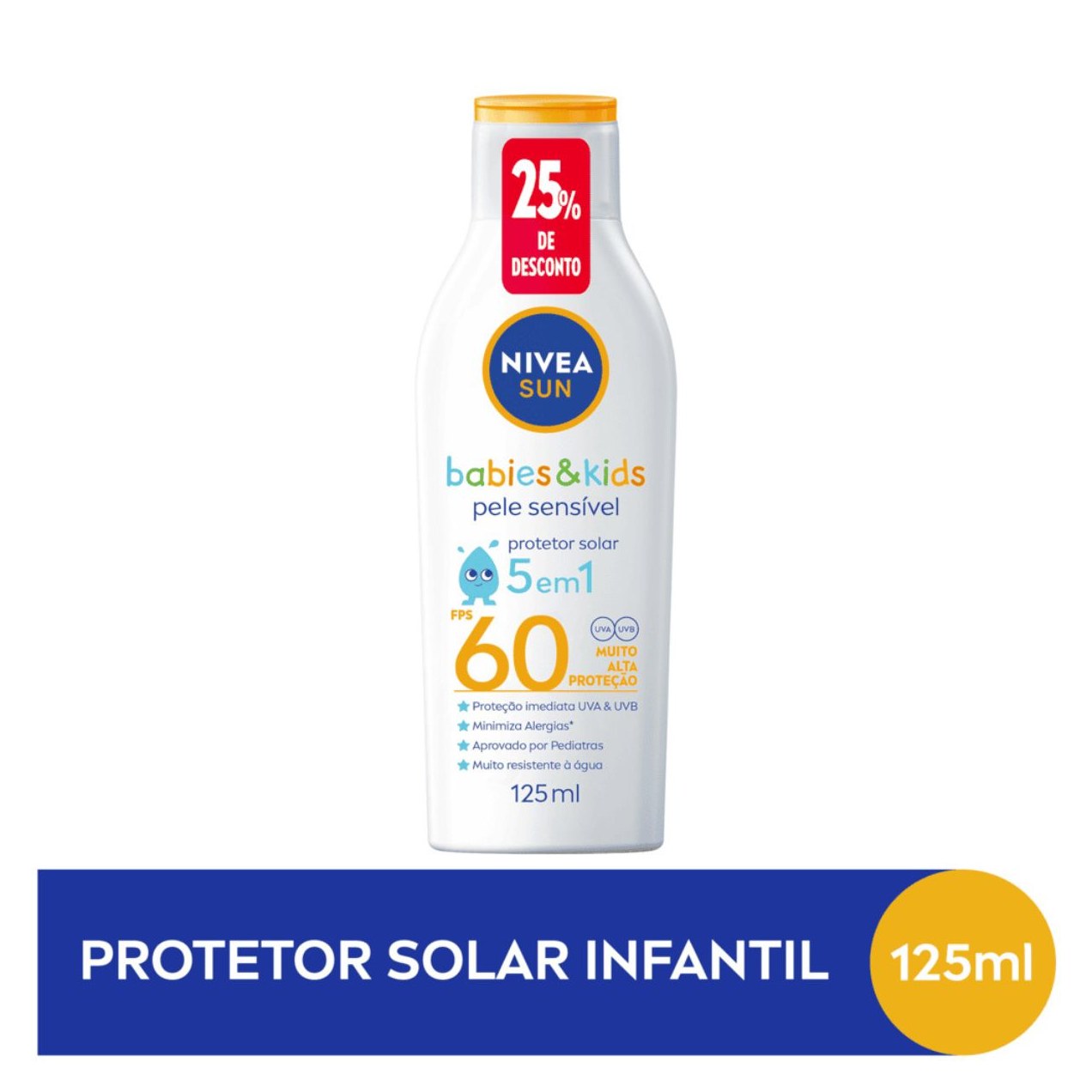 Protetor Solar Nivea Sun Babies & Kids Fps60 125ml