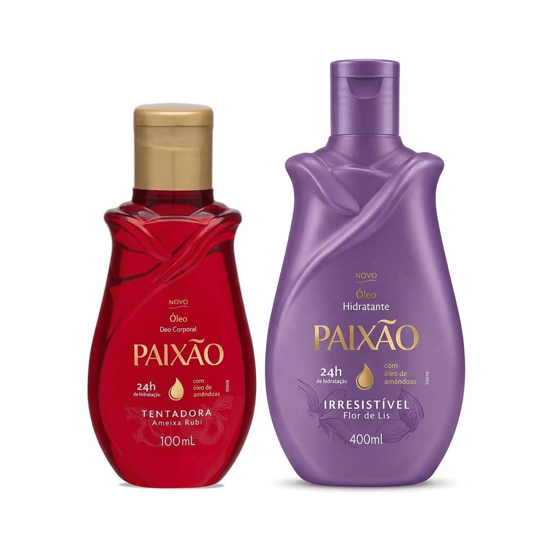 Kit Paixão Hidratação Corporal Hidratante Irresistível 400ml + Óleo Corporal Tentadora Ameixa Rubi 100ml