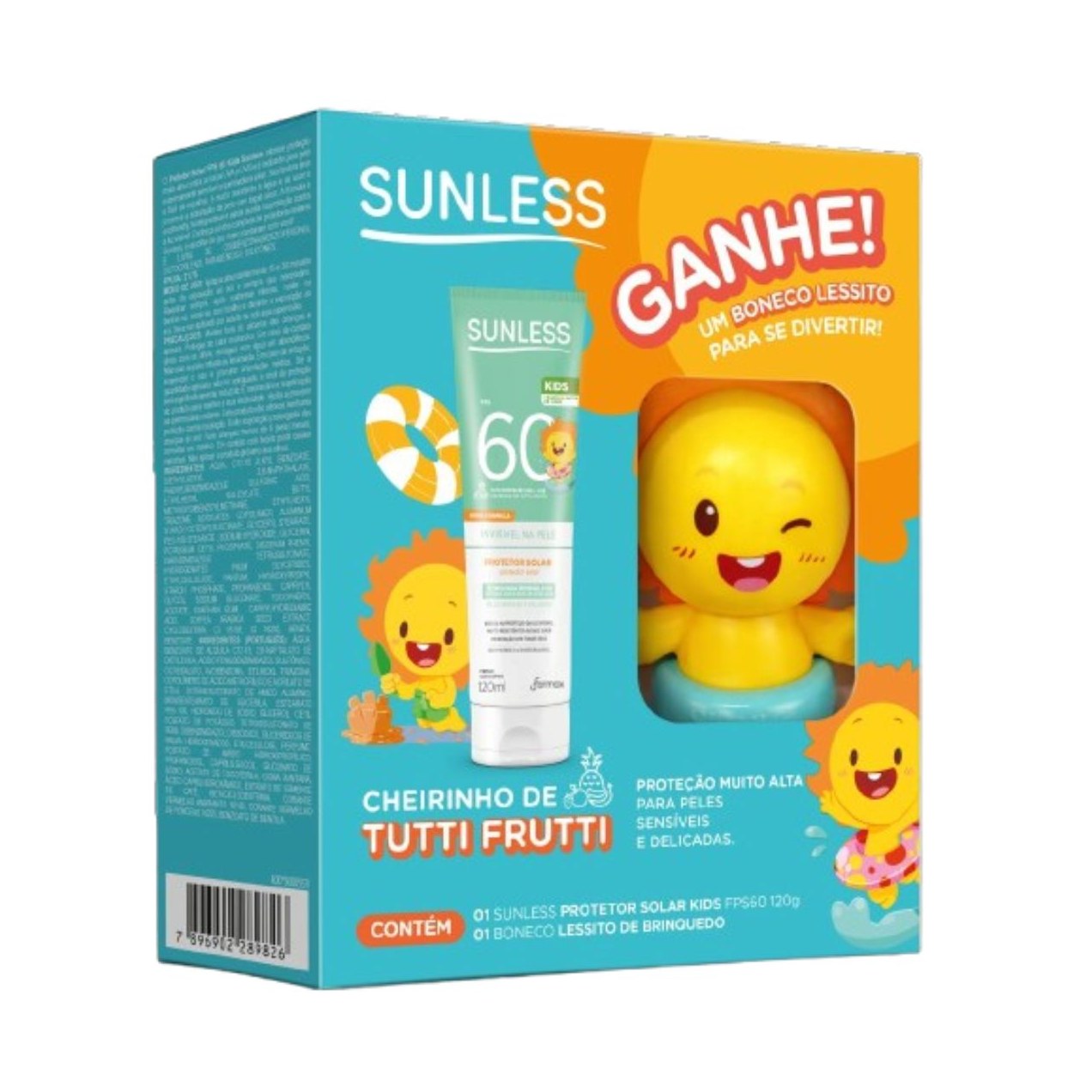 Kit Sunless Protetor Solar Kids Fps60 120ml + Boneco Lessito