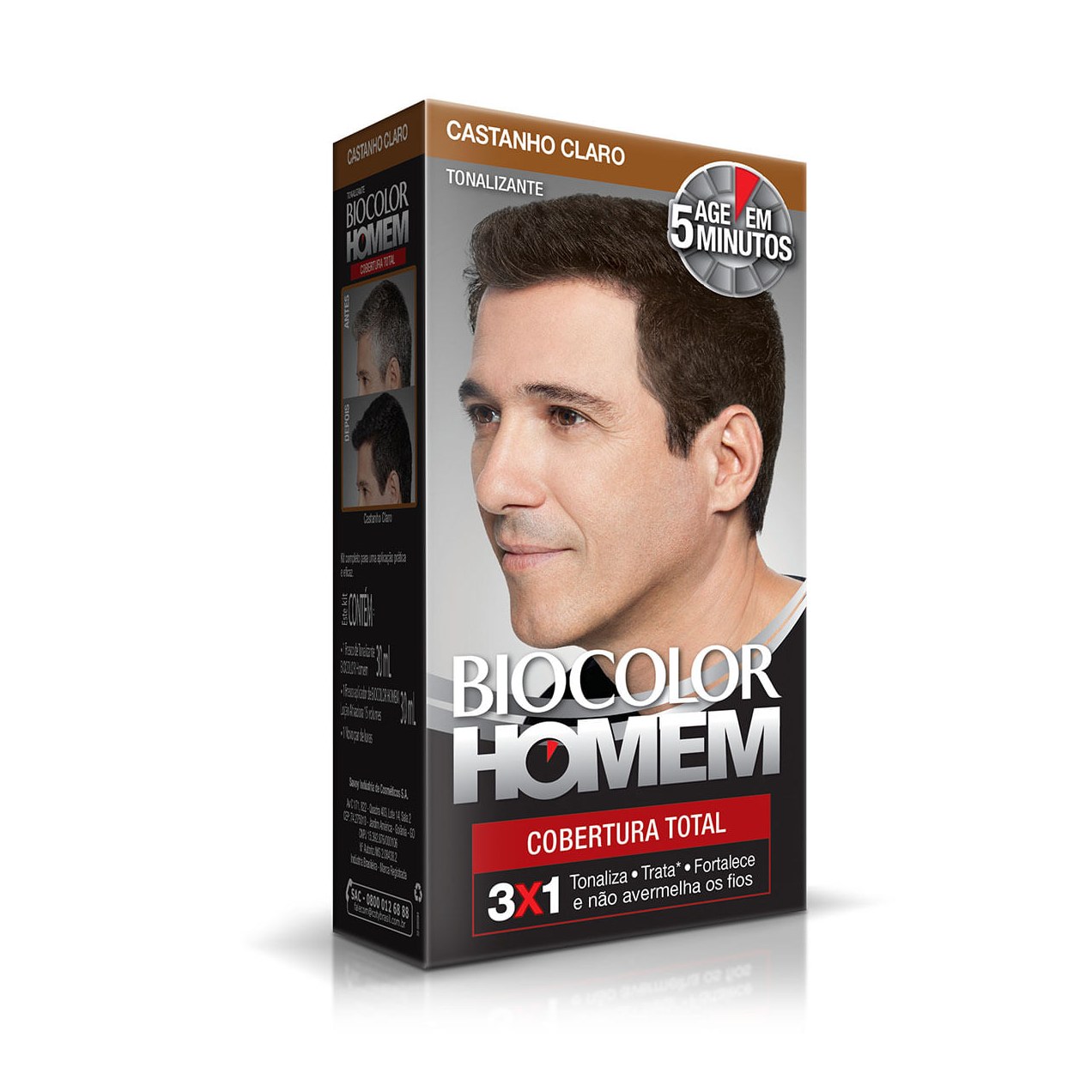 Tintura Biocolor homem castanho Claro 30ml