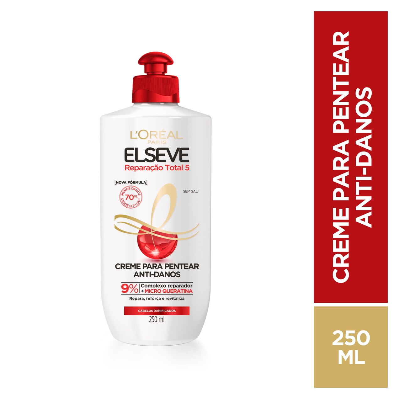 Creme de Pentear Elseve Reparação Total 5 Anti-danos 250ml