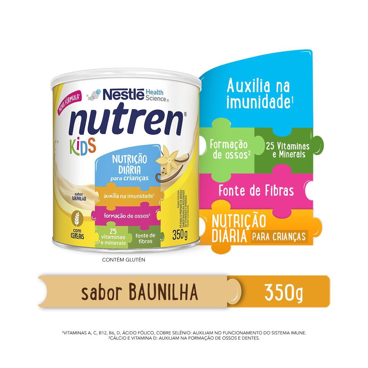 Complemento Alimentar Infantil Nutren Kids Sabor Baunilha 350g