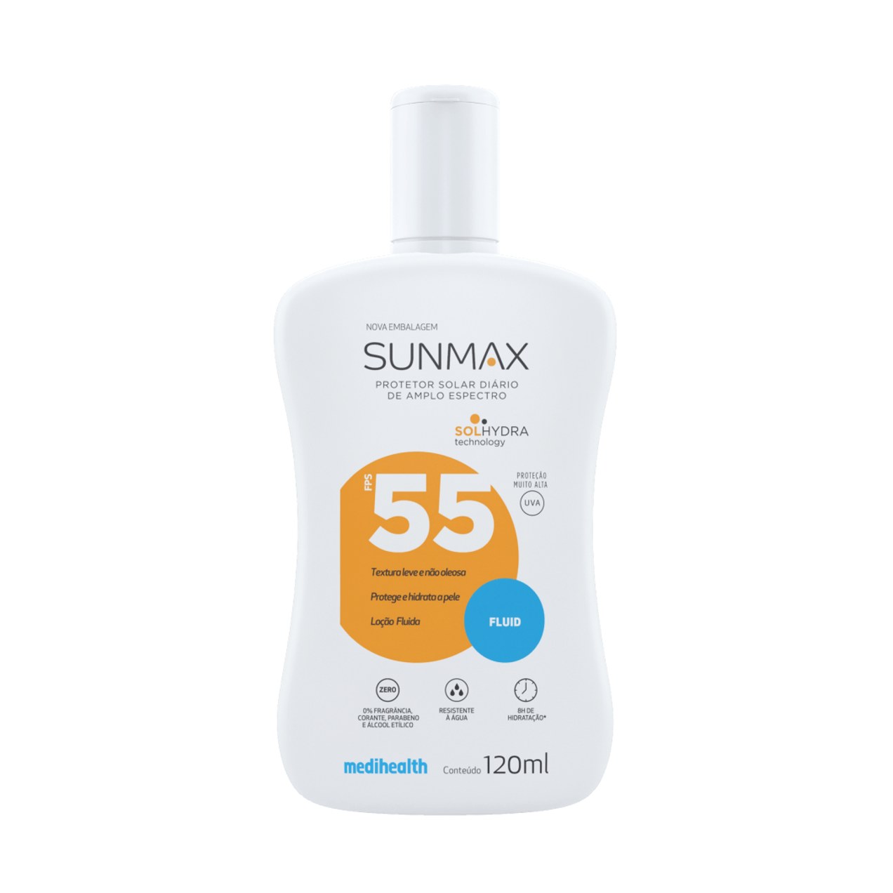Protetor Solar Facial Sunmax Fluid FPS55 120ml