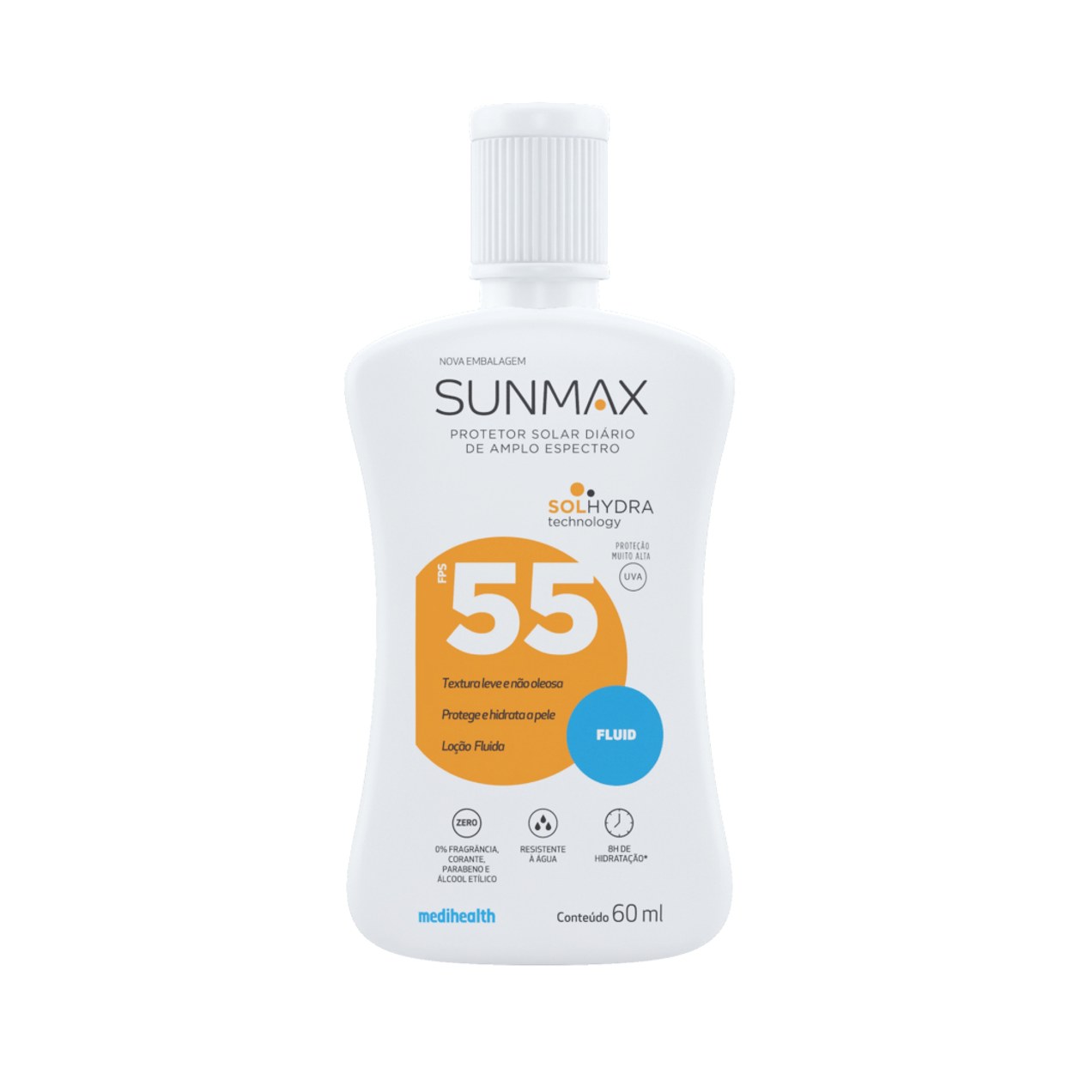 Protetor Solar Facial Sunmax Fluid FPS55 60ml